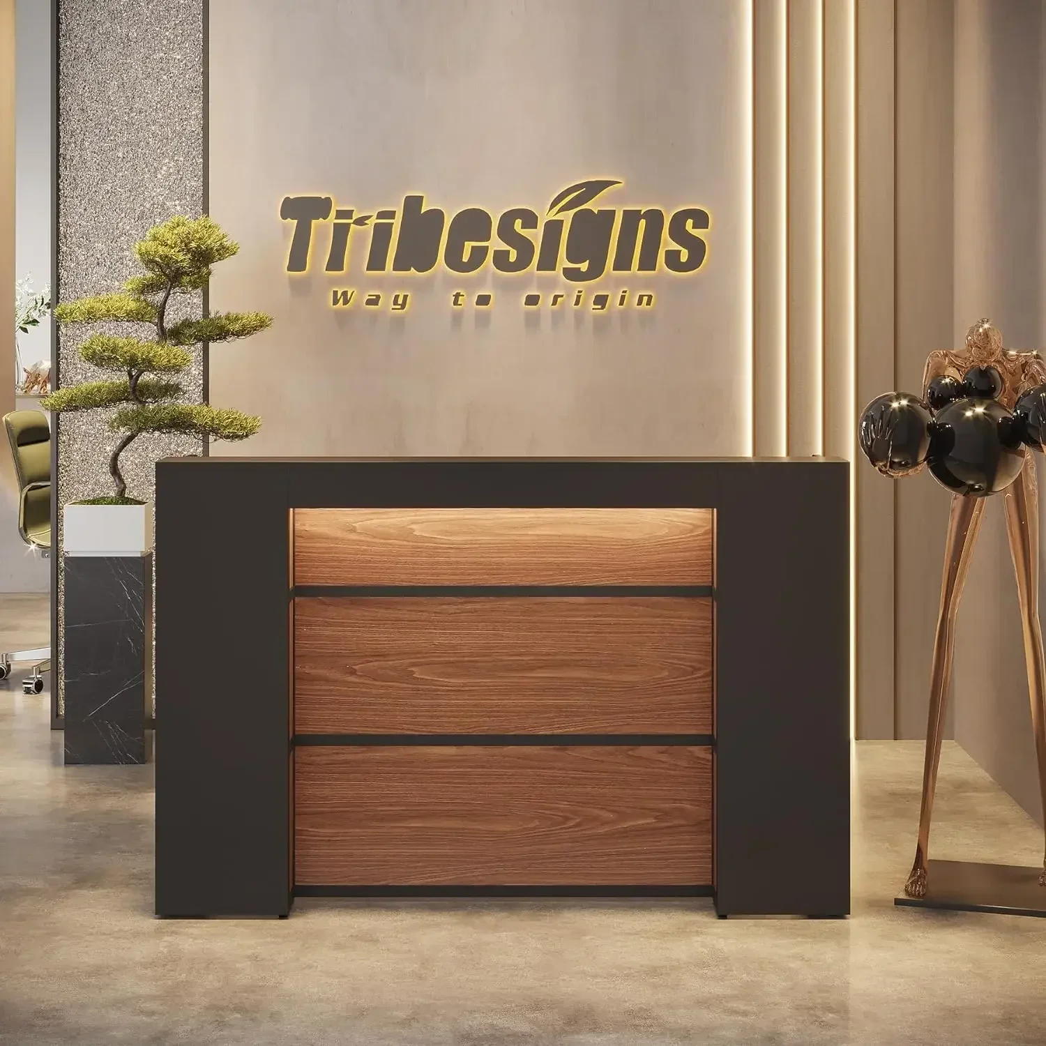 

Современная стойка регистрации Tribesigns со светодиодной подсветкой, для приемной, Lobby, салона красоты, розничной торговли, касси, счетчика