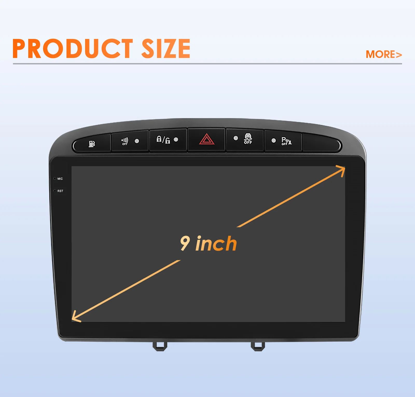 Hizpo 9inch 2Din Wireless CarPlay Android Auto Car Radio for 308 308S 408 2012 - 2020 Headunit DSP RDS BT 4G GPS Navi 360° CAM