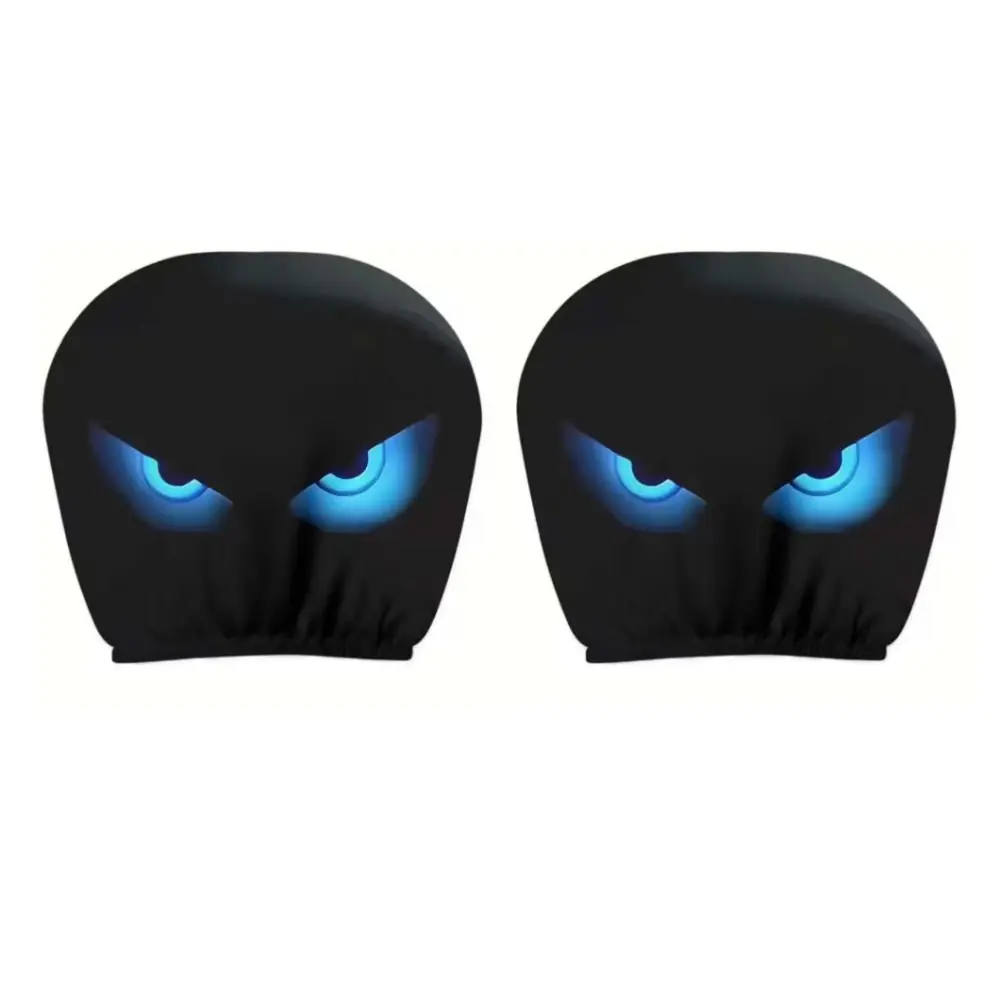 Cartoon Car Headrest Covers Exaggerated Funny Car Pillowcase Washable Soft Comfortable Car Seat Headcover Automobile Interior