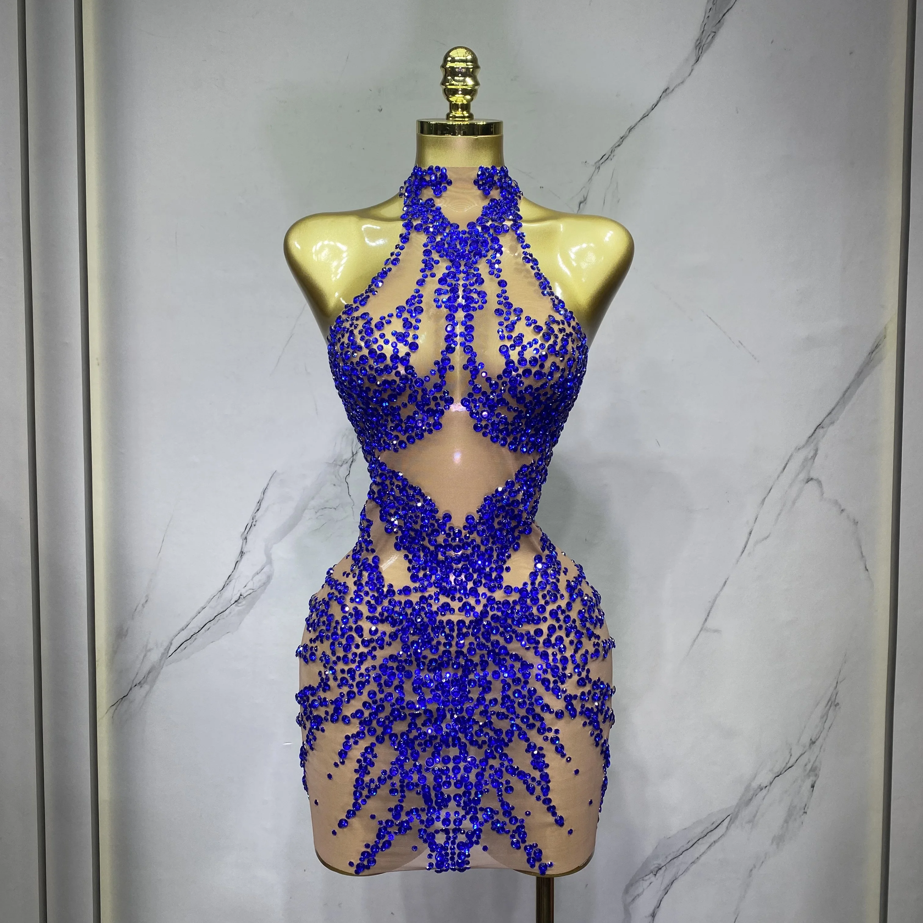 Diamond Sparkling Party Celebration Birthday Mini Skirt Vestido Brillante De Malla Con Diamantes Para Fiesta De Cumpleaños view 3