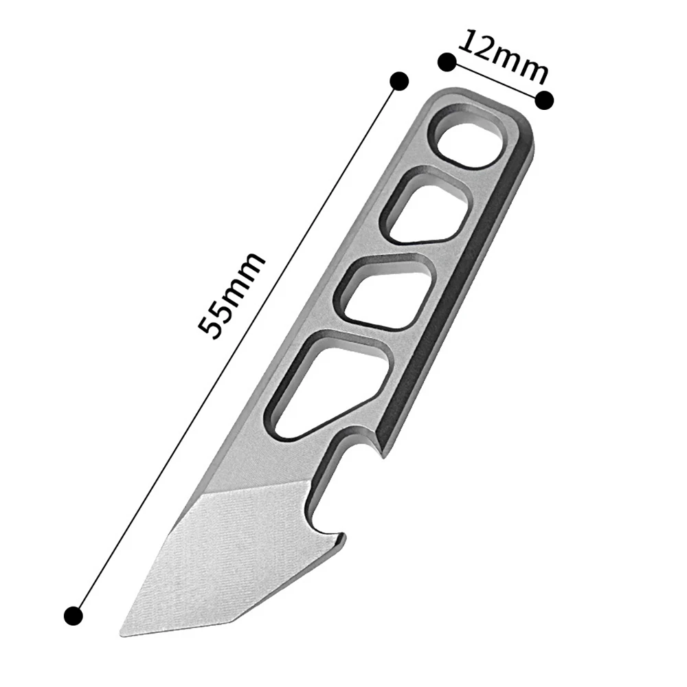 55mm MINI TC4 Titanium Alloy Crowbar EDC Portable Open Delivery Tool Bottle Opener Self-defence Unpacking Gadget Keychain Pendan