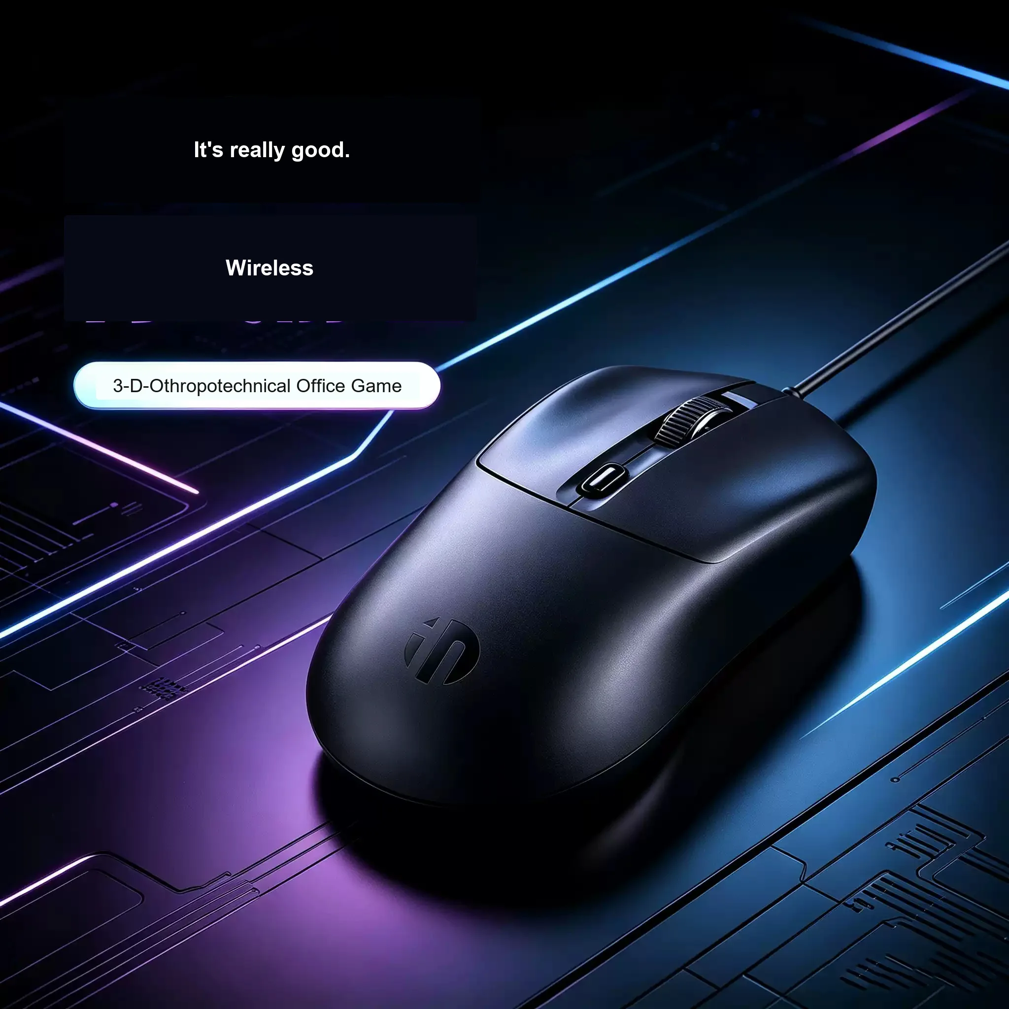 Inphic B5 Wired Silent Mouse Ergonomic 2000dpi  4‑Button 3‑Level DPI Mice 1.5M USB Cable For PC Office Computer Laptop Gift