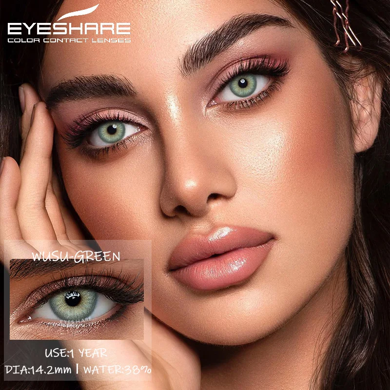 EYESHARE 1 paio di lenti a contatto colorate per occhi lenti blu alunni grigi lenti naturali per occhi verdi contatti di bellezza di moda annuali