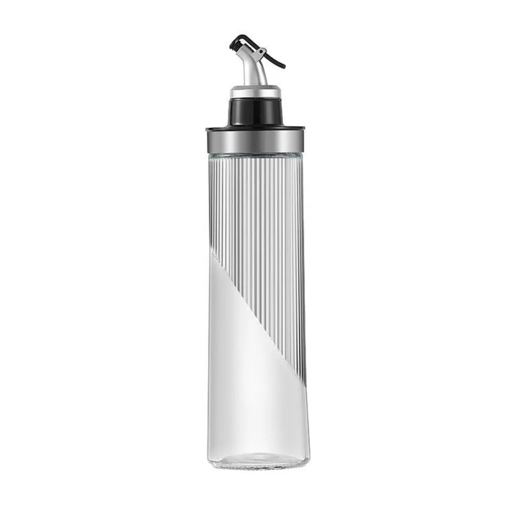 

Leak Proof Cooking Oil Pot No-drip Pourers Heat-resistant Liquid Seasoning Bottle Comfortable Stripe Design Transparent