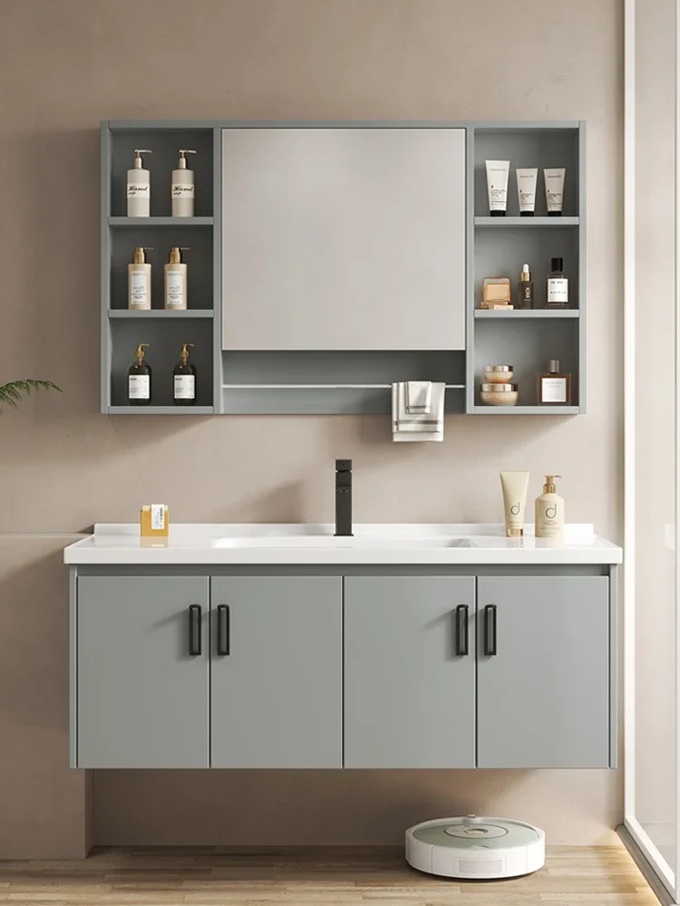 

Bathroom, simple, bathroom cabinet, washbasin, bathroom cabinet, combination, small apartment