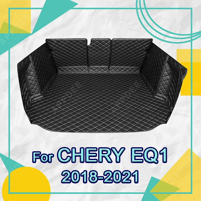 Auto Full Coverage Trunk Mat For Chery EQ1 4-Seat 2018-2021 20 19 Car Boot Cover Pad Cargo Liner Interior Protector Accessories