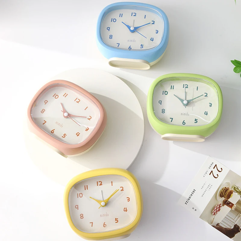 1pcs Ins Style Desktop Clock for Kids Time Management Alarm Clock Small Student Wake Up Clock for Home Bedroom