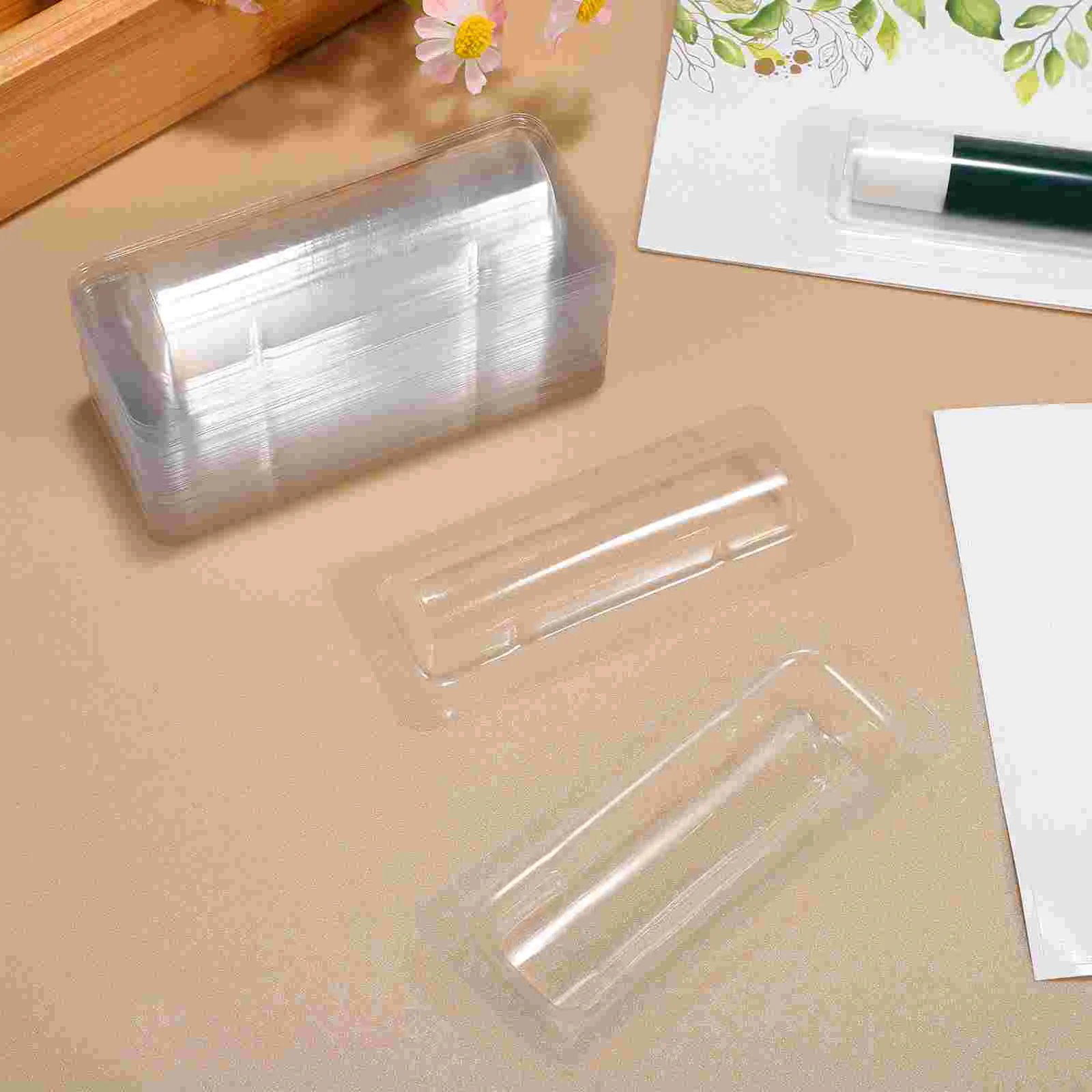 Caja transparente de bálsamo labial, 40 Uds., bolsa con soporte para ventana, tarjetas de plástico, cúpulas, estuche transparente, brillo de dinero DIY