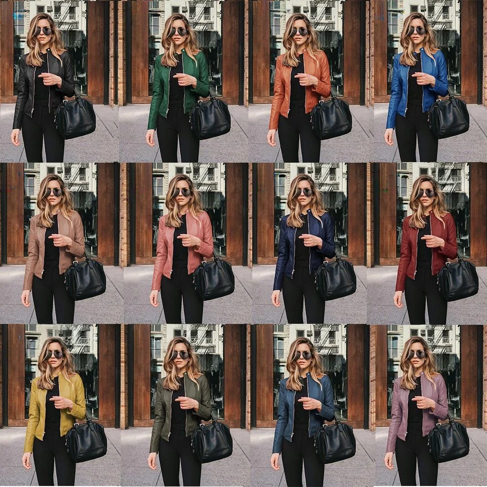 Giacca in Pelle da Donna, Cappotto Lungo Elegante per il Pendolarismo, Moda Primaverile, Capospalla di Media Lunghezza per Donne di Mezza Età