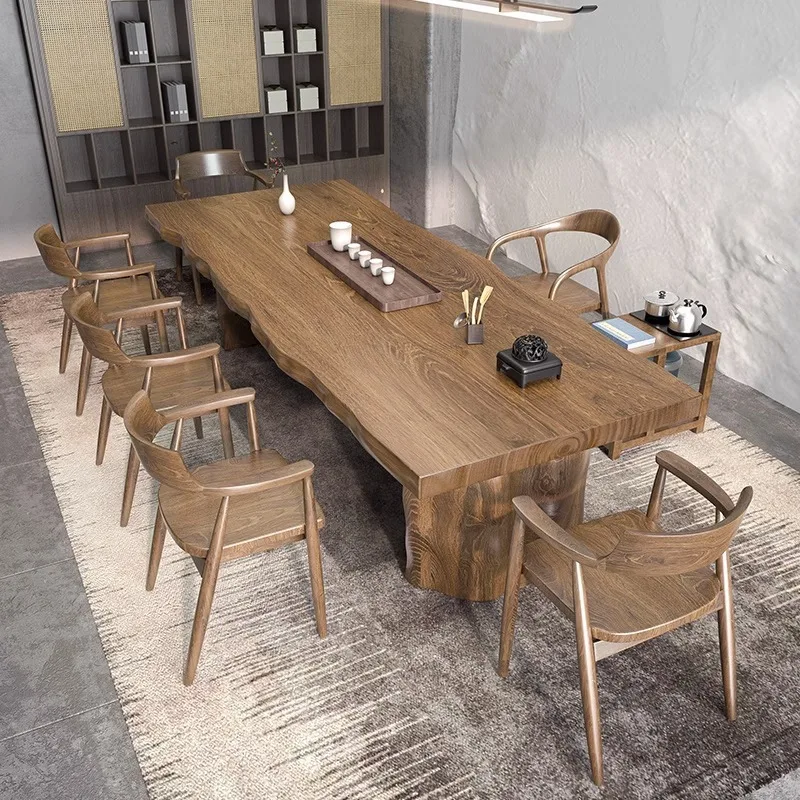 Solid Wood Accent table set For Hotel Lobby, Easy Assembly Sturdy Durable Stable Construction Space Saving Waterproof Comfort