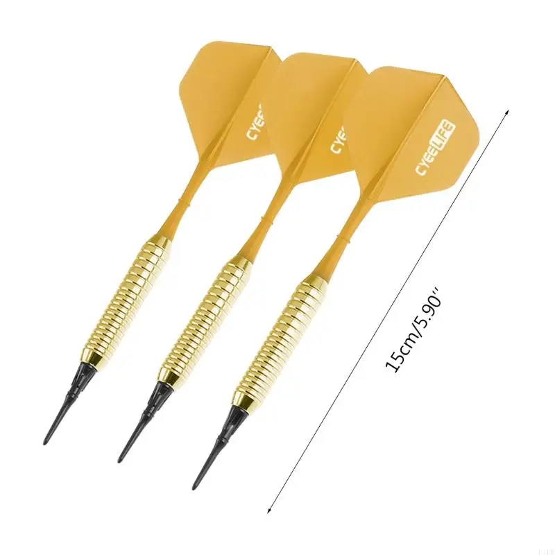 F1FD 3PCS 17G Soft Tip Darts Sports Entertainment Body Nylon Plage Flight