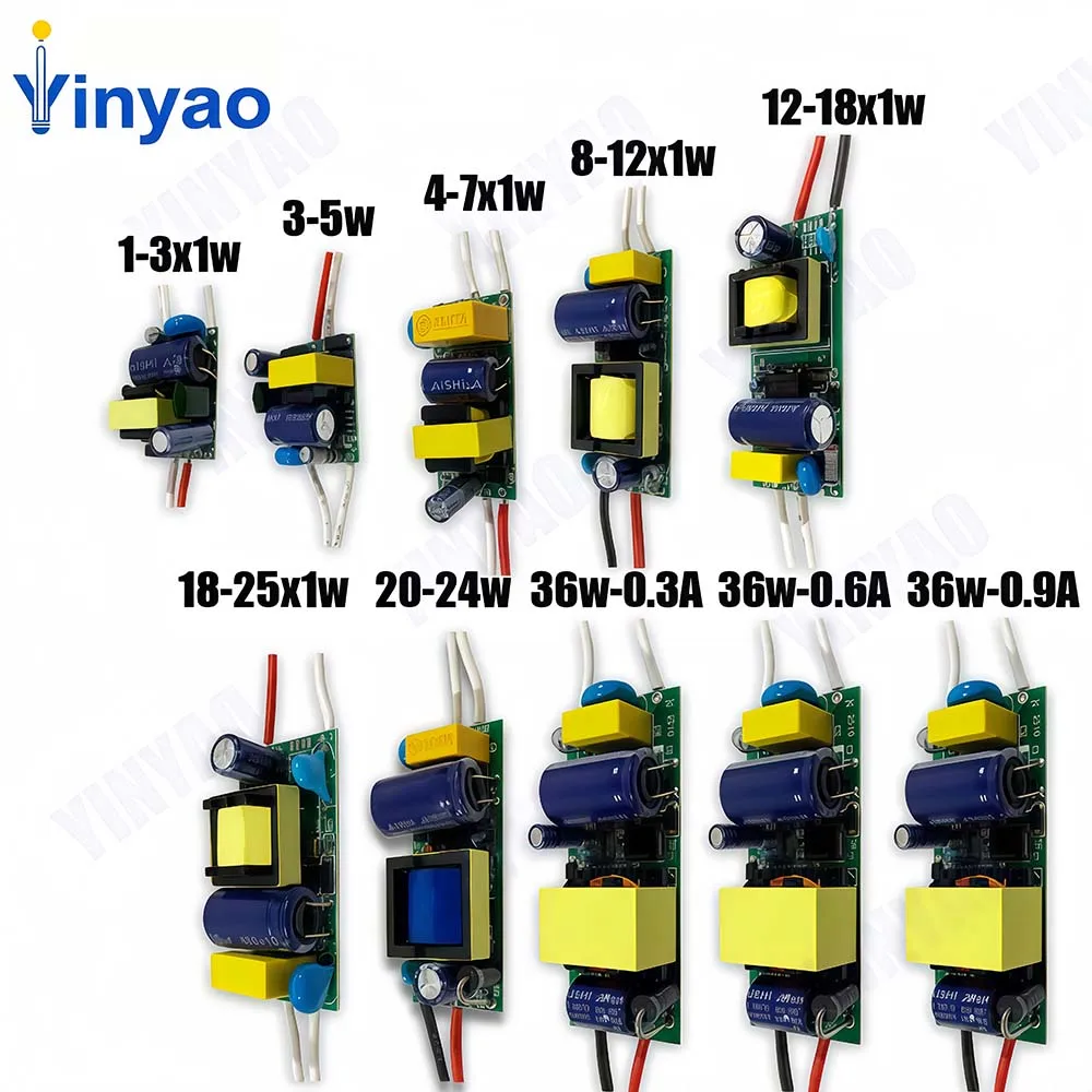 300mA 600mA 900mA LED Drivers 5W 4-7W 8-12W 12-18W 18-25W 25-36W LED Power Supply Lighting Transformer Constant Current Driver