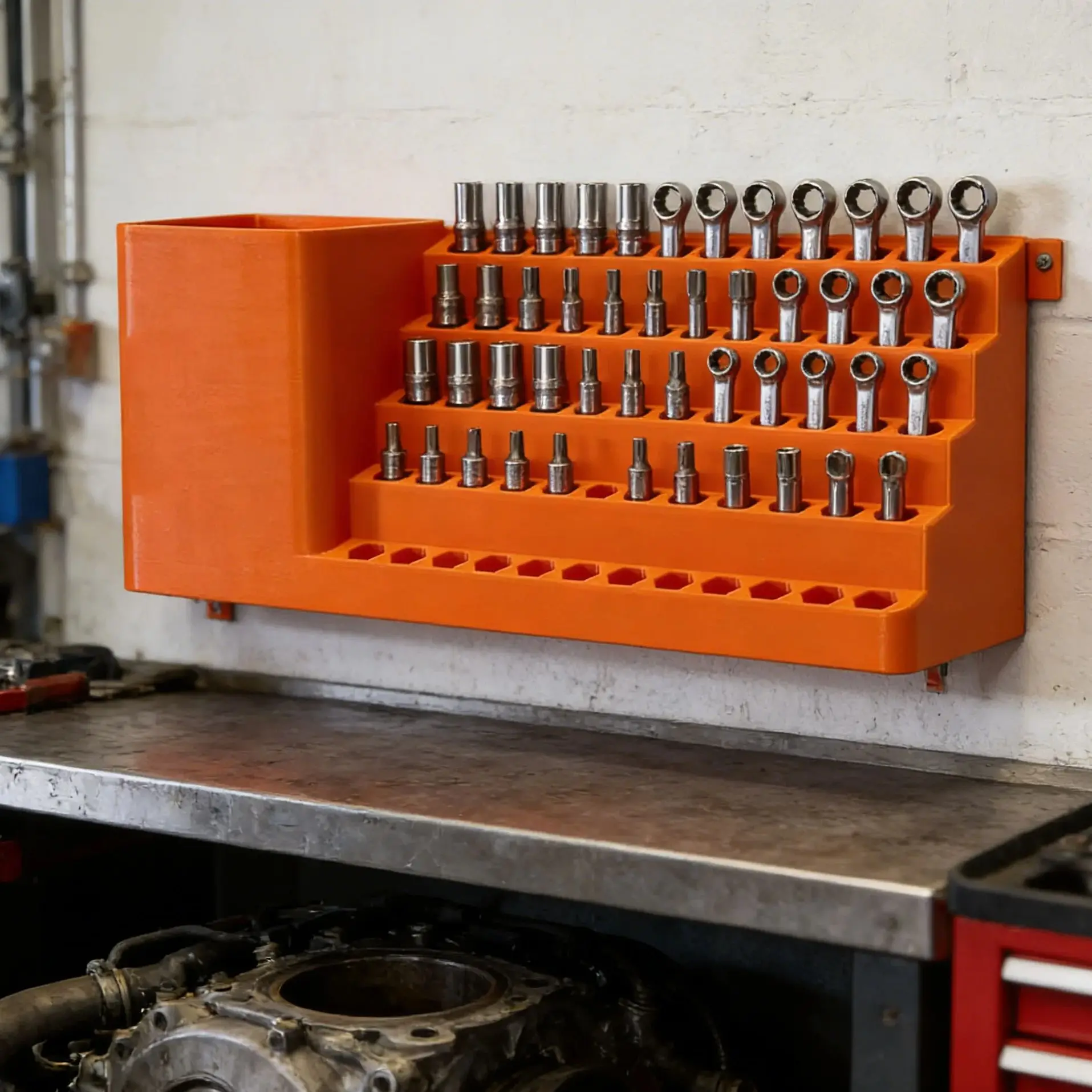 Exquisite PETG Screwdriver Head Storage Box with Hole Plate Support Craftsmanship Screwdriver Case for Tool Organization