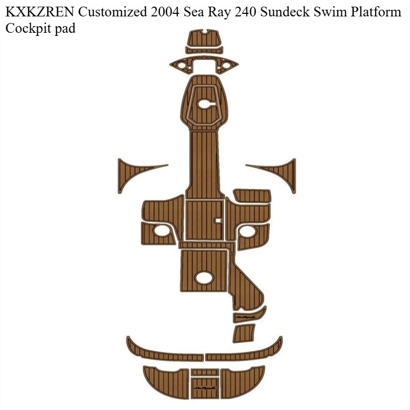 KXKZREN Customized 2004 Sea Ray 240 Sundeck Swim Platform Cockpit Pad EVA Foam for Boat Flooring Pad Seadeck Self-adhesive Mat