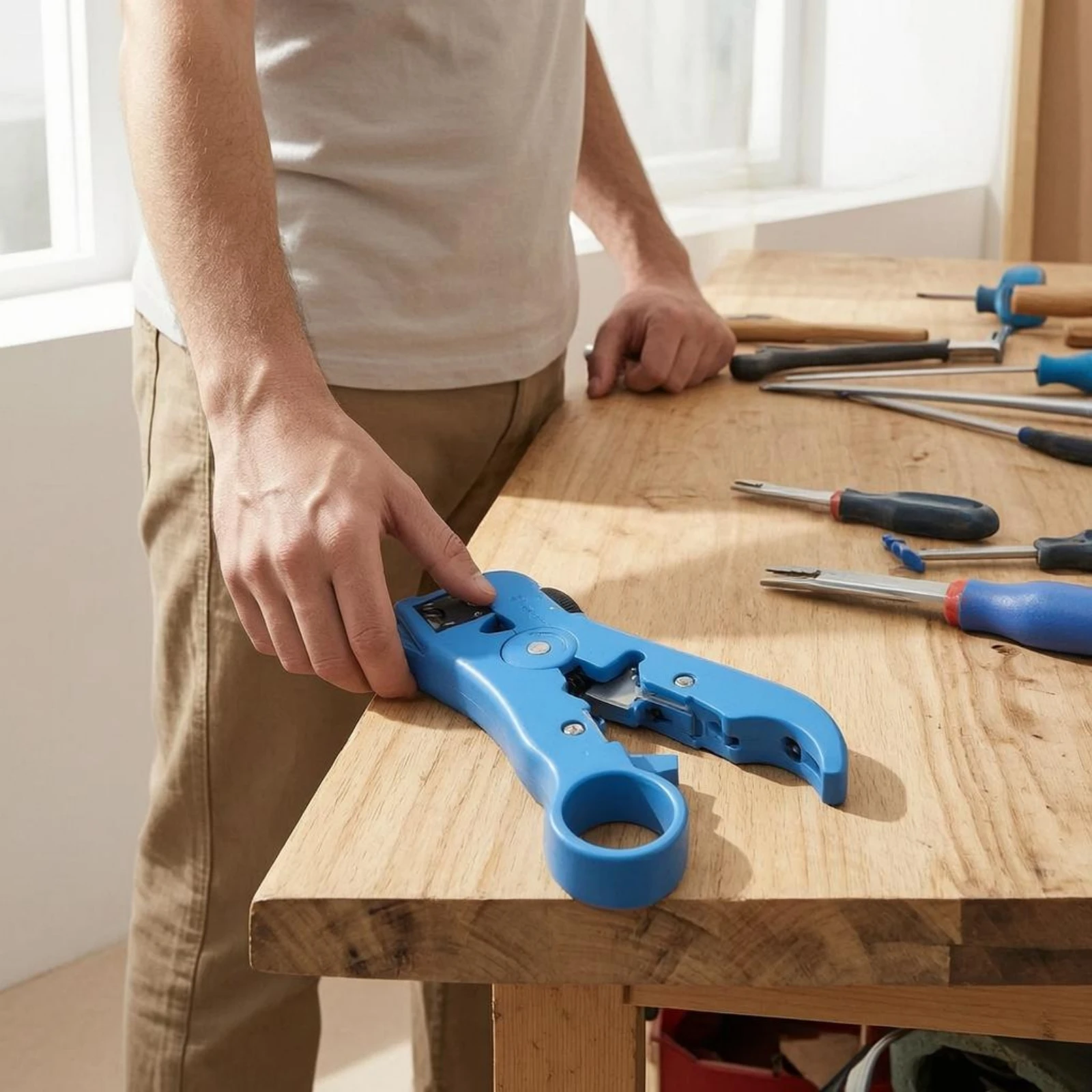 

Manual Cable Stripping Plier ABS Coaxial Cable Stripper Hand Tool Integrated Cutting Cutting Edges Portable
