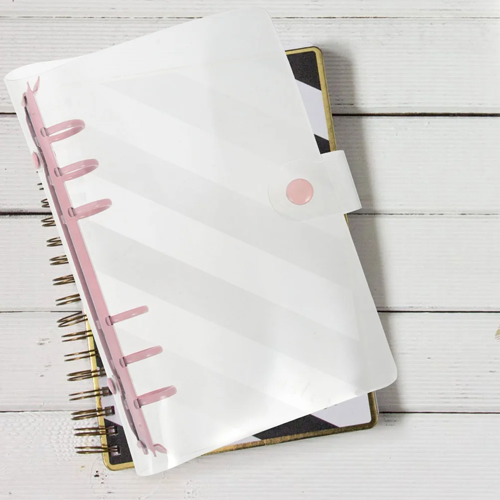 2 coperture per notebook raccoglitore A6, organizer regolabile in plastica trasparente riutilizzabile per archiviazione di cartelle di documenti per ufficio scolastico