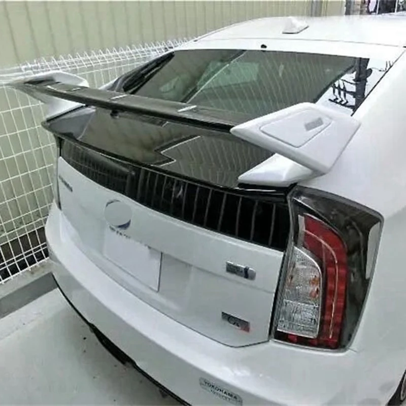 For Toyota Prius Spoiler wing 2003 - 2012 ABS Material Carbon Fiber Look Car Rear Trunk spoiler Wing Accessories Body Kit