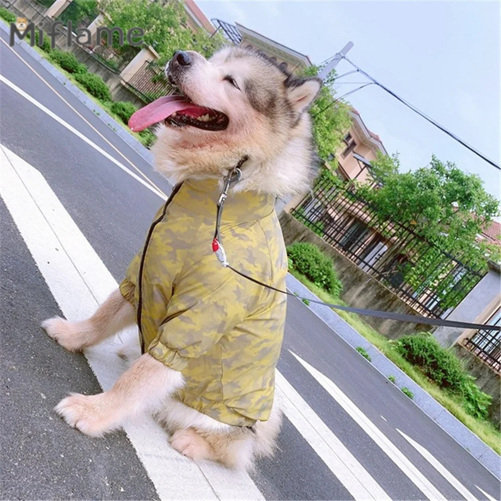 Miflame Pet Parent-child Camouflage Reflective Windproof Coat Dog And Owner Matching Outfits Alaskan Outdoor Large Dogs Clothes