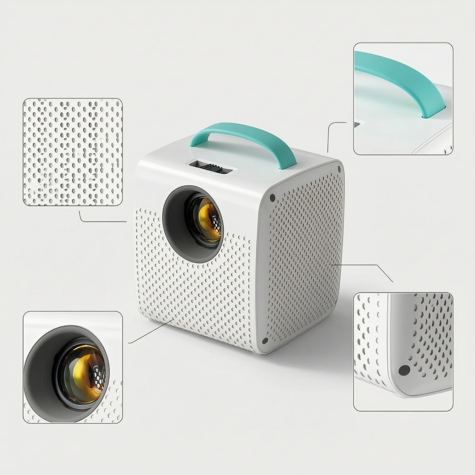 Portable Home Projector Wireless Cube Design Beamer Proyector for Bedroom Living Room Entertainment