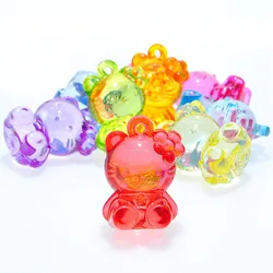10 Mixed Color Transparent Acrylic Cute CAT Charm Pendants 39X27mm