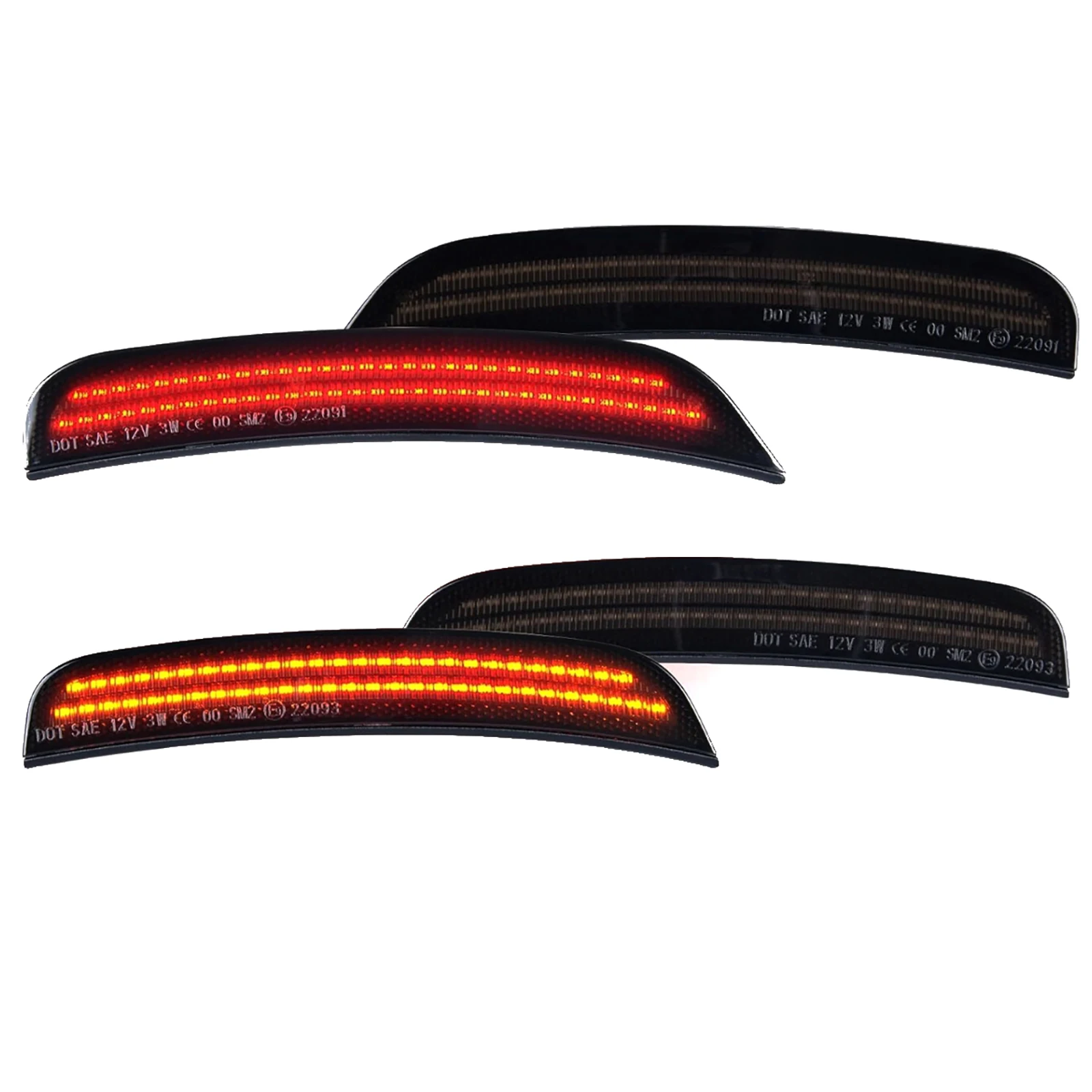 Feux de position latéraux LED, blanc ambre rouge, indicateur lumineux de garde-boue de roue pour Dodge Charger 2015 – 2023, 4 pièces