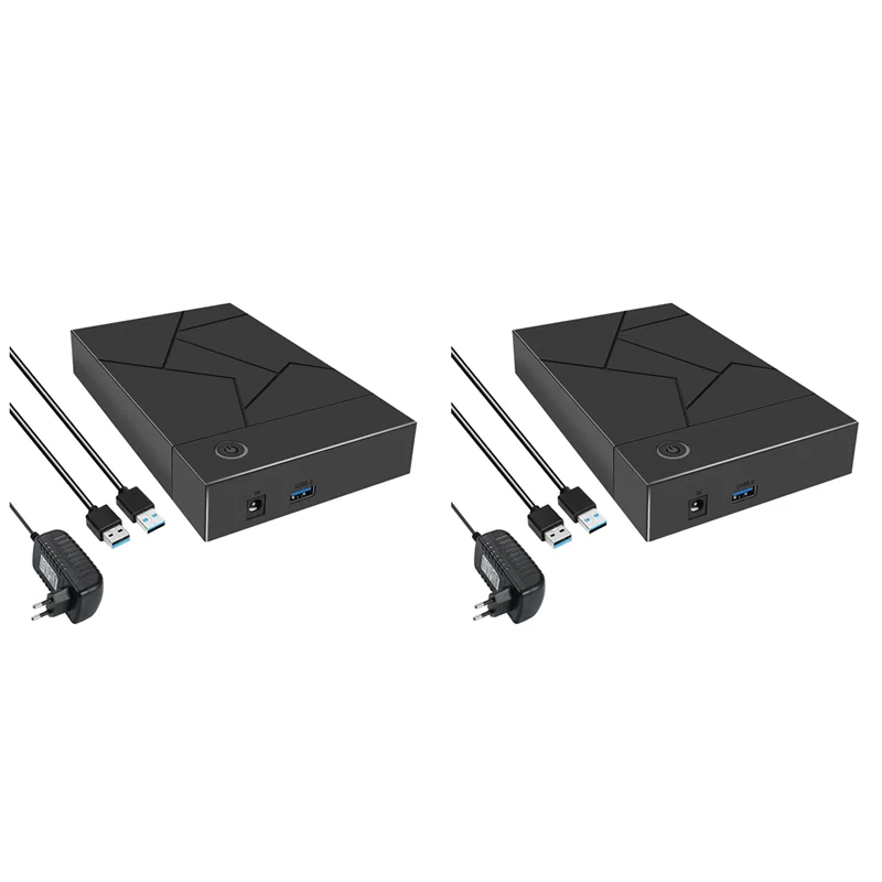 

2X 3,5-дюймовый корпус для жесткого диска USB 3.0 к SATA Корпус для жесткого диска SSD Корпус для внешнего твердотельного жесткого диска с вилкой европейского стандарта