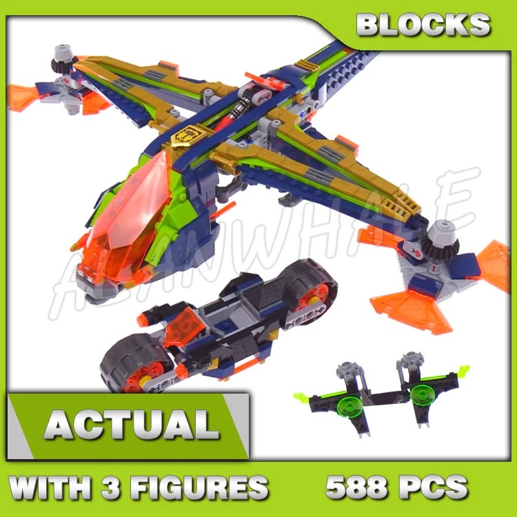 

588pcs Nexoes Knights Aaron's X-bow Flyer Raider Dropship Function 10818 Building Blocks toy Bricks Compatible with Model