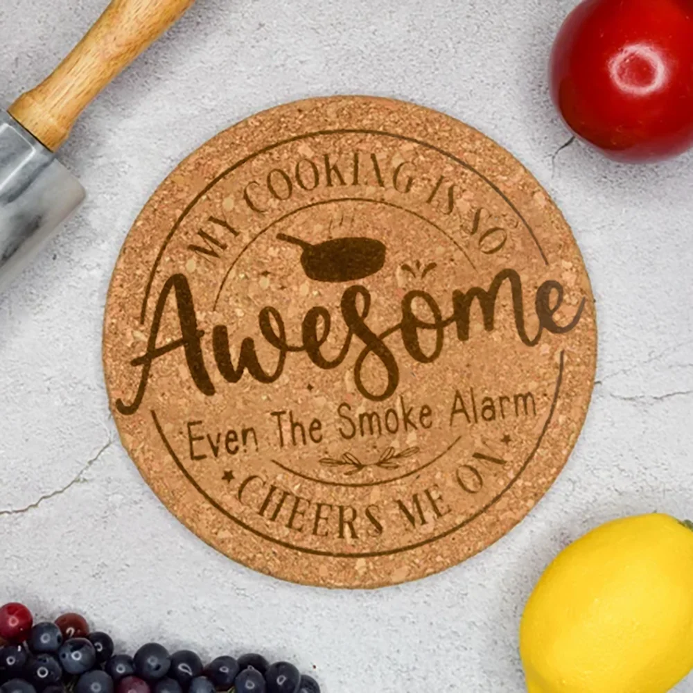 

My Cooking Is So Awesome 3Pcs Funny Cork Coasters Kitchen Accessories Table Decoration High Temperature Resistance Wedding Gifts