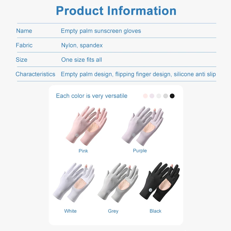قفازات يد نسائية جوفاء مضادة للأشعة فوق البنفسجية ، قابلة للتنفس ، إصبع مفتوح ، شاشة تعمل باللمس ، حرير ثلجي ، واقي من الشمس ، الصيف