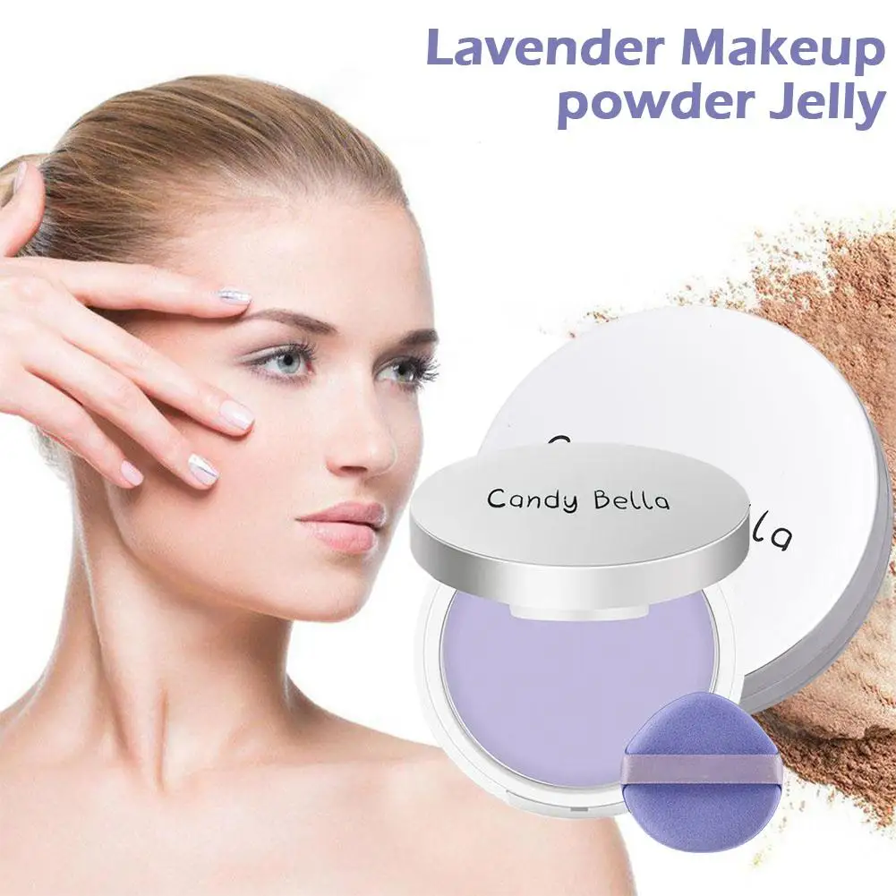 11g Lavender Makeup Powder Jelly For Girls Women Oil Control Face Powder Long Lasting Waterproof Mini Puff Nude Cosmetic Ma S6r4