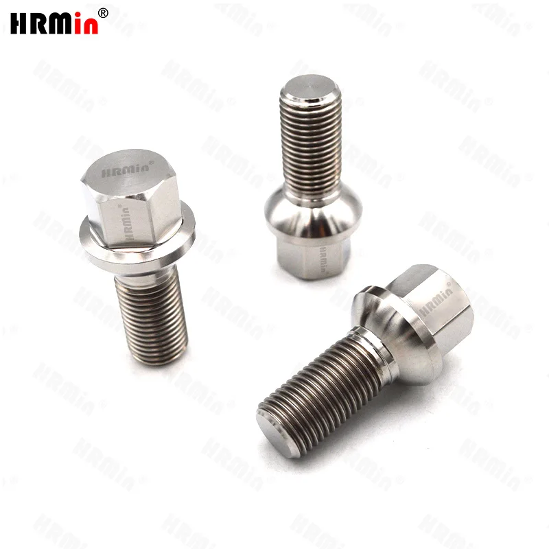 HRMin High quality M14*1.5*28-45mm Gr.5 titanium Ball seat wheel titanium bolt hub bolt For Mercedes-Benz