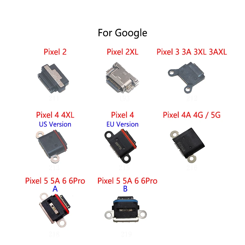 2PCS/Lot For Google Pixel 2 2XL 3 3A 3XL 3AXL 4 4A 4G 5G 5 5A 6 6Pro Micro USB Charging Dock Charge Socket Port Jack Connector