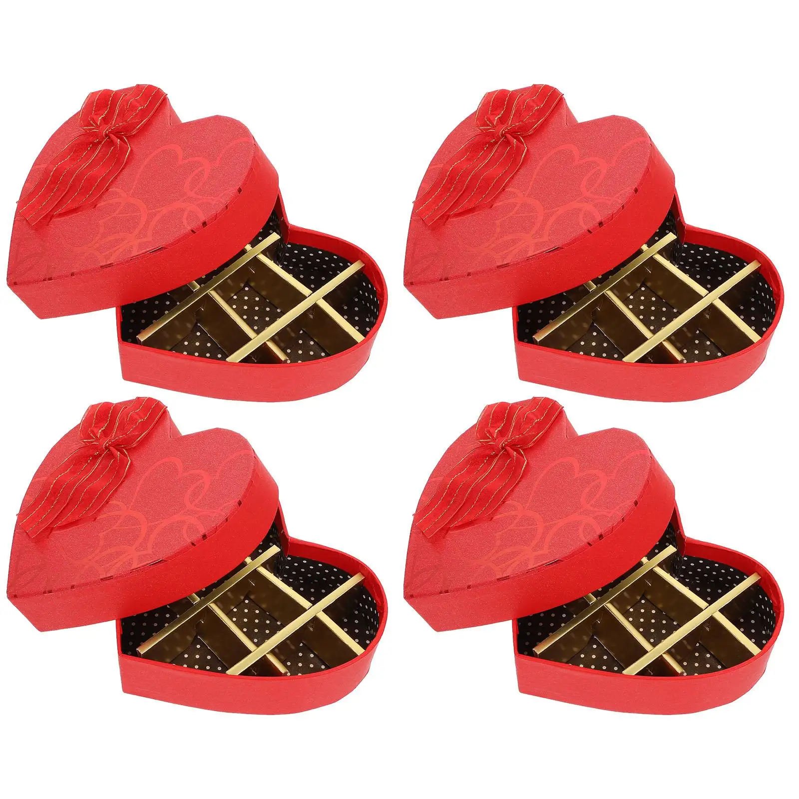 

4 Pcs Heart Shaped Chocolate Box Valentine Mother Day Gift Container Storage Box Creative Paper Boxes Present Ideas Small Size