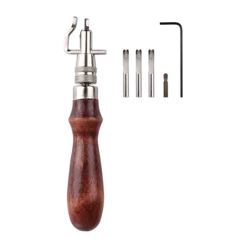 Picture 5: Handmade Multifunctional DIY Leather Slotter Tool Stainless Steel Cutter Material Edge Trimming Replaceable Cutter Head Tool