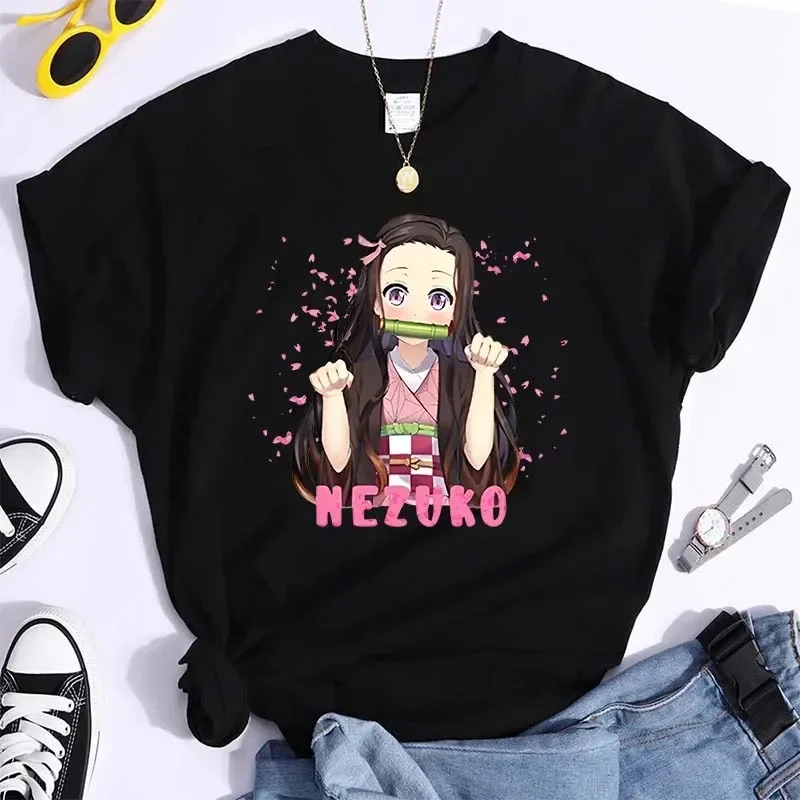 Anime Cosplay Kamado Nezuko Graphic Sport Jogging T Shirt Women's Fashion Anime T-shirts Short Sleeve Shirts Y2k Summer T-shirts