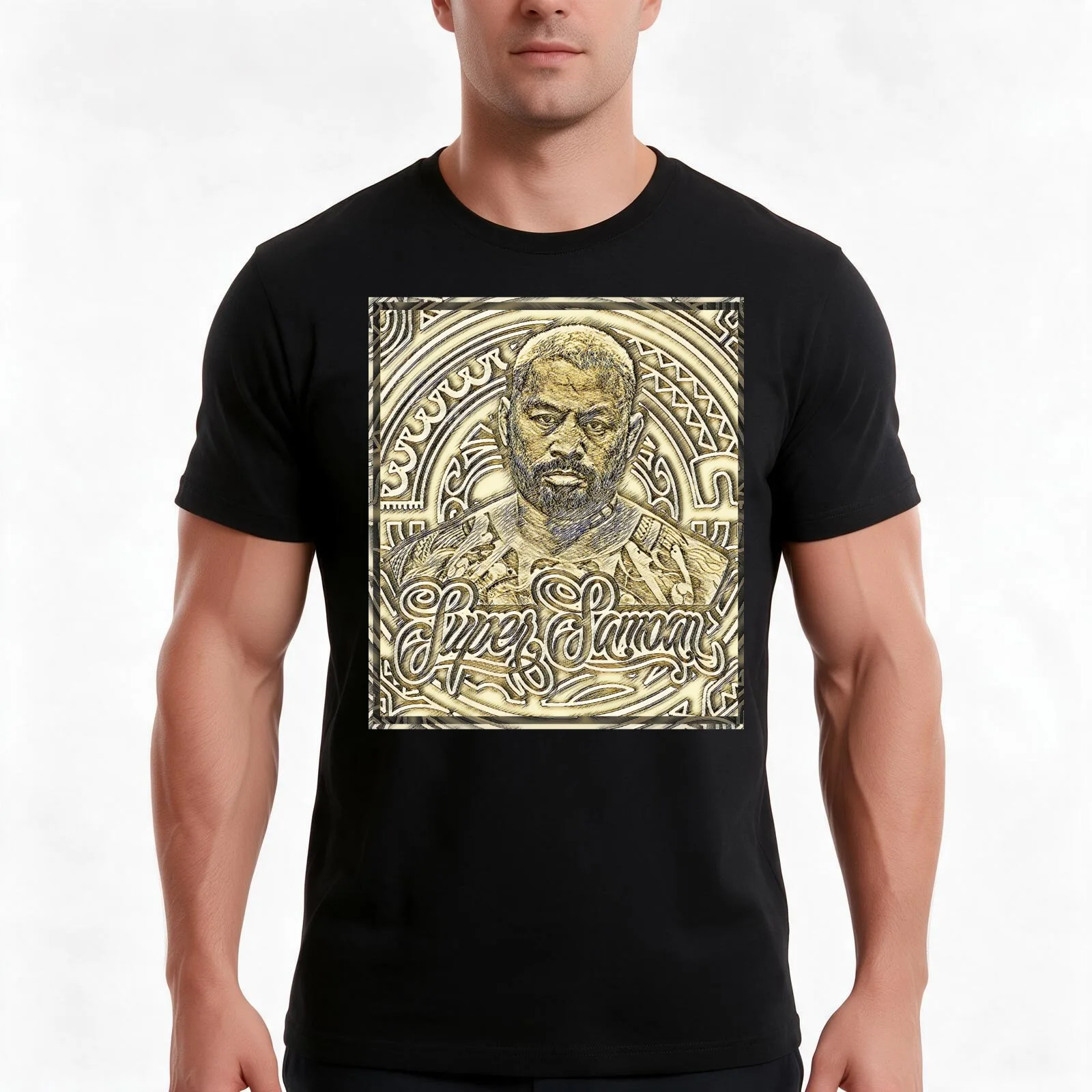 Mark Hunt Super Samoan T-Shirt, Summer Casual Cotton Tee, Oversized Streetwear Tops, Vintage Graphic Print, Unisex Men Women