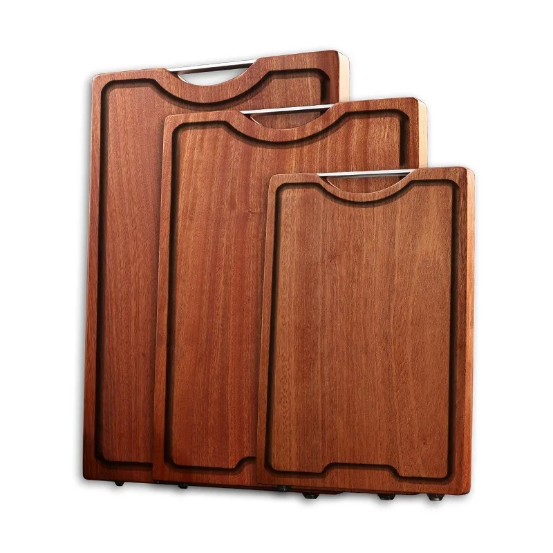 

Antibacterial Wooden Cutting Board - Double-Sided Thick Chopping Block for Kitchen, Natural Teak & Bamboo Anti-Mold