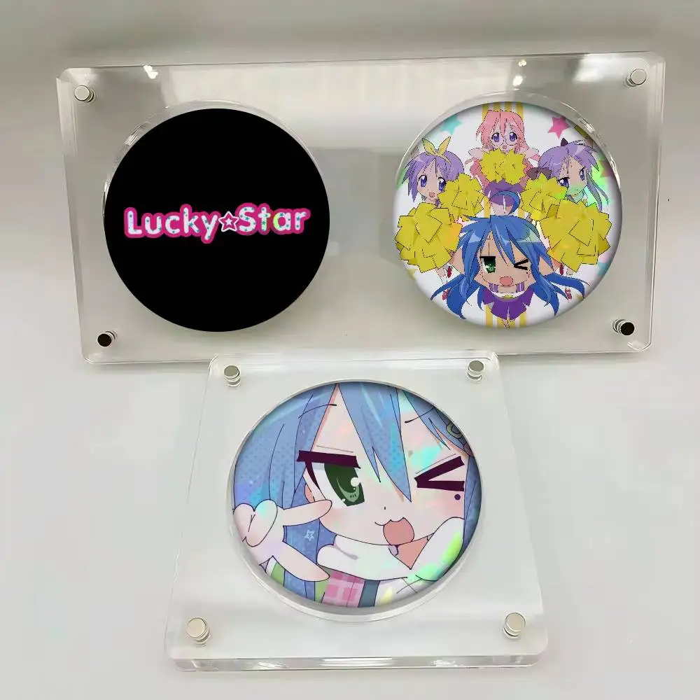 Cute L-Lucky Star Anime   Anime Button Pin Handmade Brooch For Clothes Cartoon Badge Backpack Decoration Jewelry Accessories