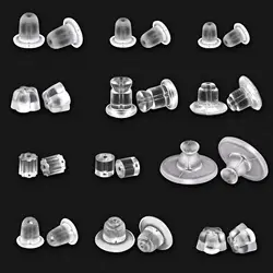 Rubber Earring Backs Silicone Round 200-1000Pcs Ear Plug Blocked Caps Earrings Back Stoppers For DIY Earrings Jewelry Making