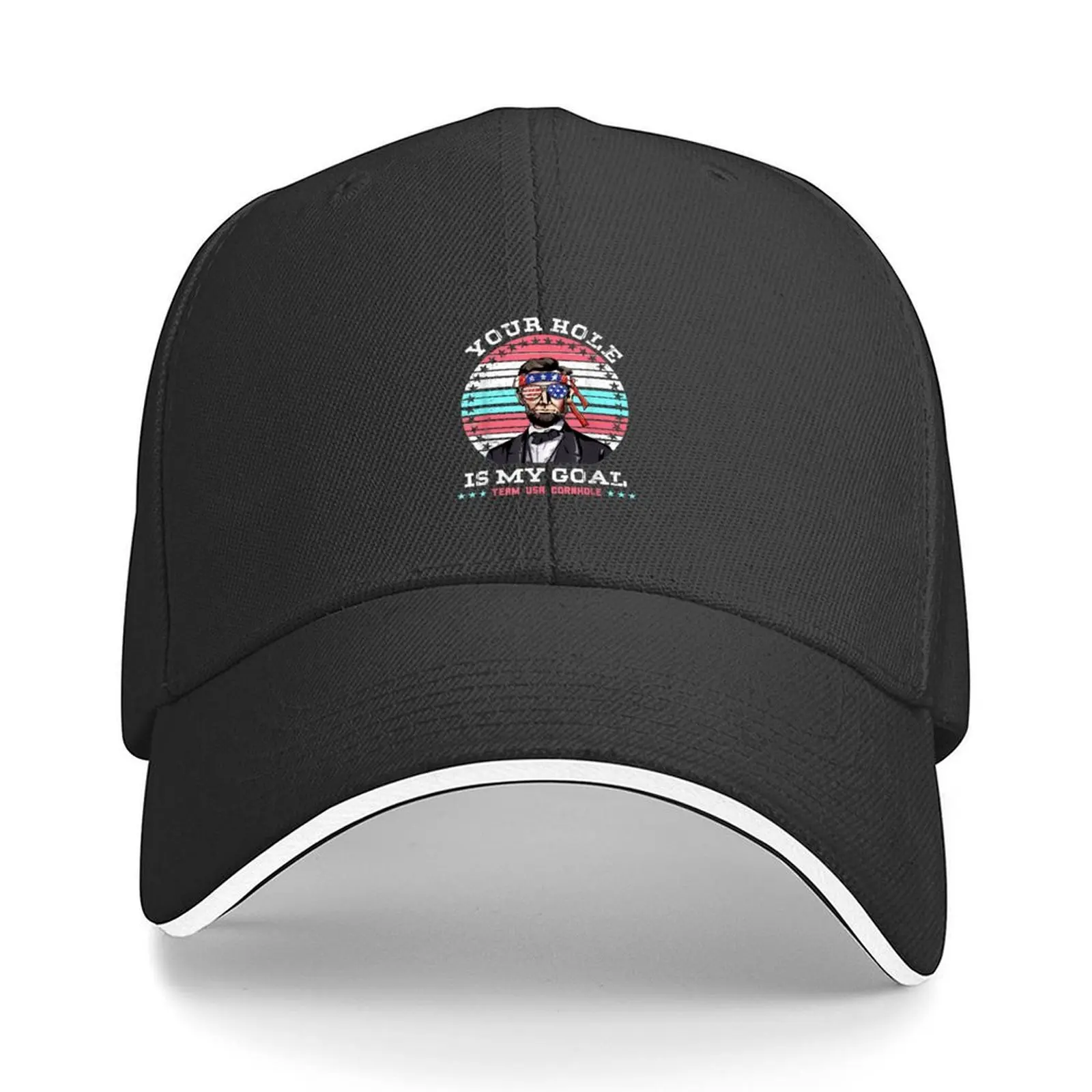 

Your Hole Is My Goal cornhole Baseball Cap Anime Hat Big Size Hat Mountaineering Golf Hat Man Mens Women's