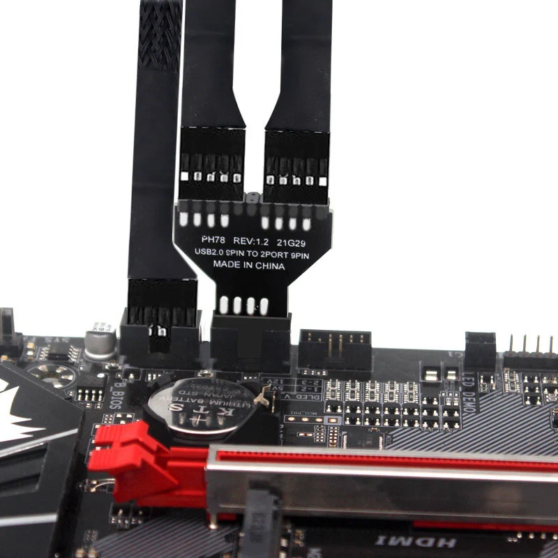 Компьютерная материнская плата OULLX, USB 9 контактов, 1-2 подключения, USB2.0, двухинтерфейсный хаб, удлинитель передней панели для ПК