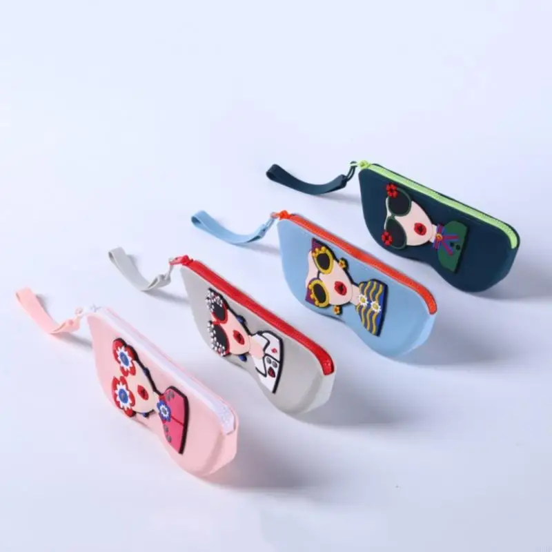  Waterproofs Glasses Case Silicone Glasses Bag with Hanging Handle Small Items Bag