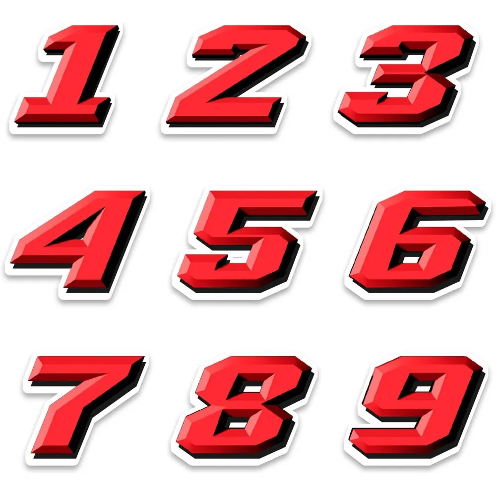 0123456789 Racing Number Stickers Removable Motorcycle Stickers for Fairing Fuel Tank DIY Motorbike Helmet Vinyl Decals Decor