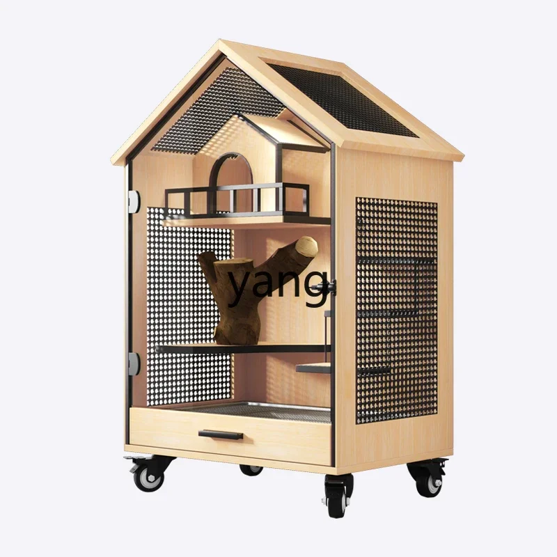 xyy luxury cage solid wood chinchilla cabinet panoramic villa anti-bite blind date