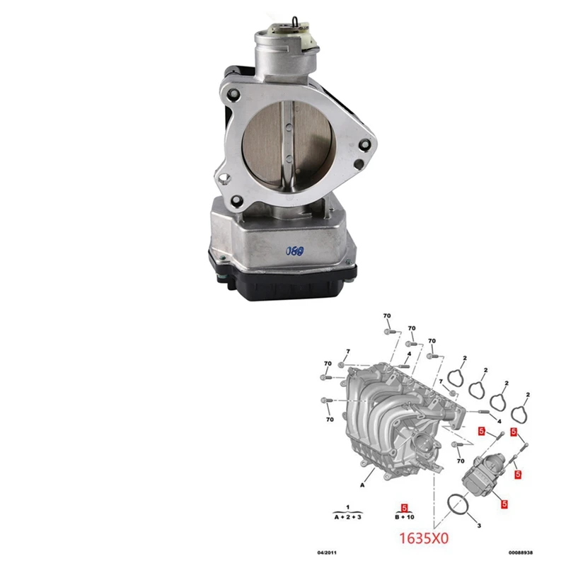 

Car Electronic Throttle Body Assembly For Citroen C4 C5 C8 Jumpy Peugeot 307 407 2.0 Throttle Valve 1635X0 / 9650787380