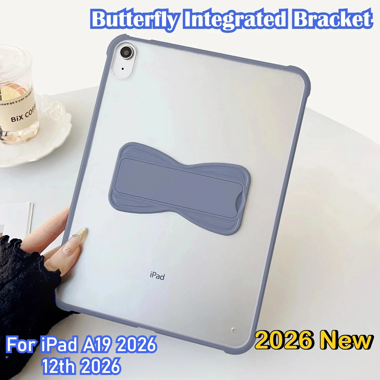 

Новый матовый прозрачный чехол-подставка с бабочками для iPad 2026 A19 12-го поколения, A16 11-го поколения, Air 8, 7, 6, 5, 4, M4 10-го, 9-го поколений, M3 10.9, Pro 11 дюймов, жесткий чехол из поликарбоната