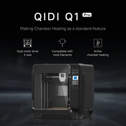 3D-принтер QIDI Q1 Pro, высокоскоростной 3D принтер 600 мм/с автоматическим выравниванием, независимые двойные моторы по вертикальной оси, 60 ℃ нагрев камеры