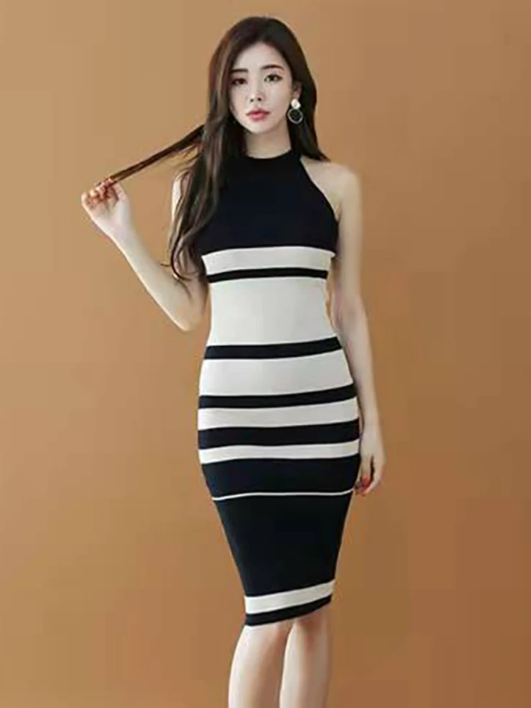 Été femmes Robe moulante soirée femme Vintage fête sans manches plage femmes robes Robe Maxi tricoté Sexy pansement