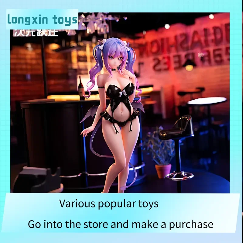 

Светящаяся аниме-фигурка девушки-суккуба CYYQ с двумя хвостиками и фиолетовыми волосами, статуэтка для декора ПК, коллекционный подарок для любителей аниме
