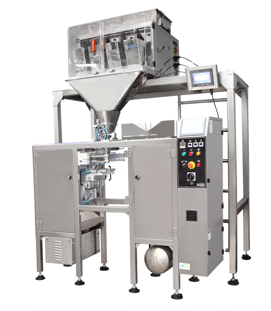 GDD-1-300 Hualian Automatic Doypack VFFS Heat Premade Plastic Bag Snacks Food Pouch Filling And Sealing Packing Machine